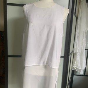 BCBG White Sleeveless Double Layered Tunic Top in Size M